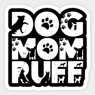 dog mum ruff funny , dog lover vintage valentines funny dog Sticker